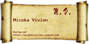 Micska Vivien névjegykártya